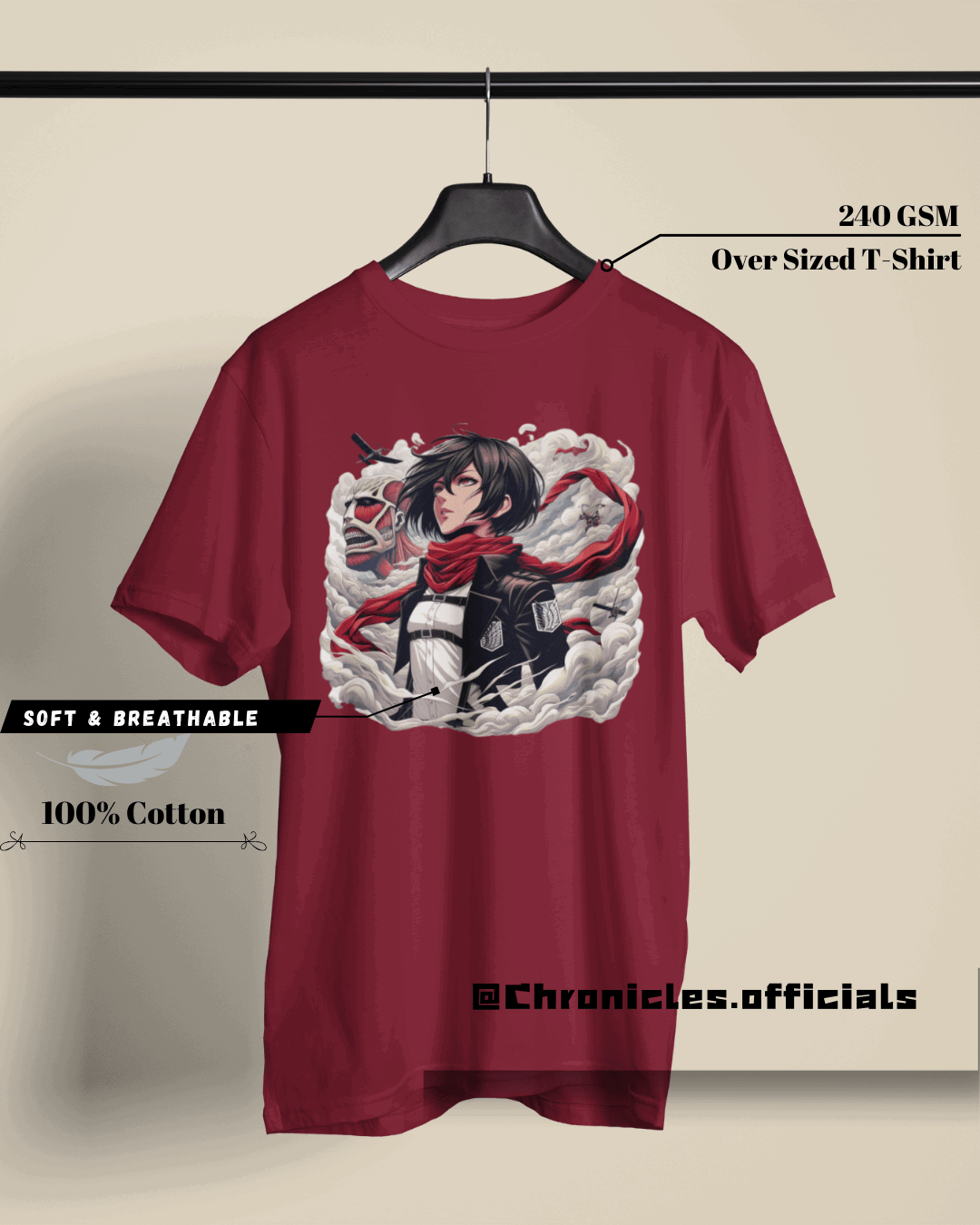 Mikasa Ackerman | Oversized T-Shirt | Attack On Titan - CHRONICLES