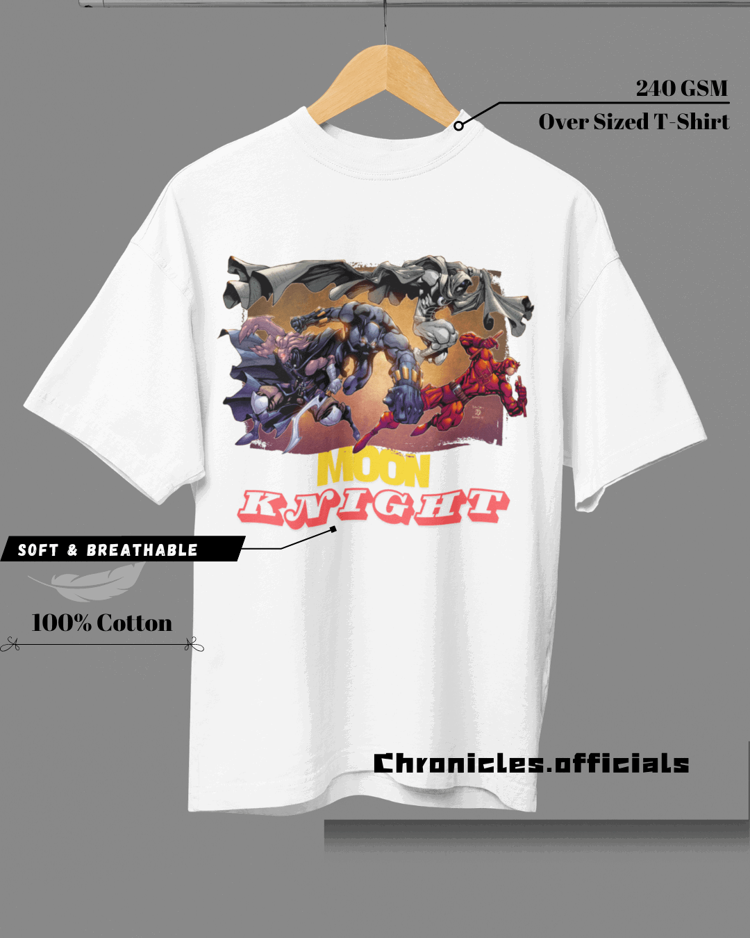 Moon Knight All Characters | Oversized T-Shirt | Moon Knight - CHRONICLES