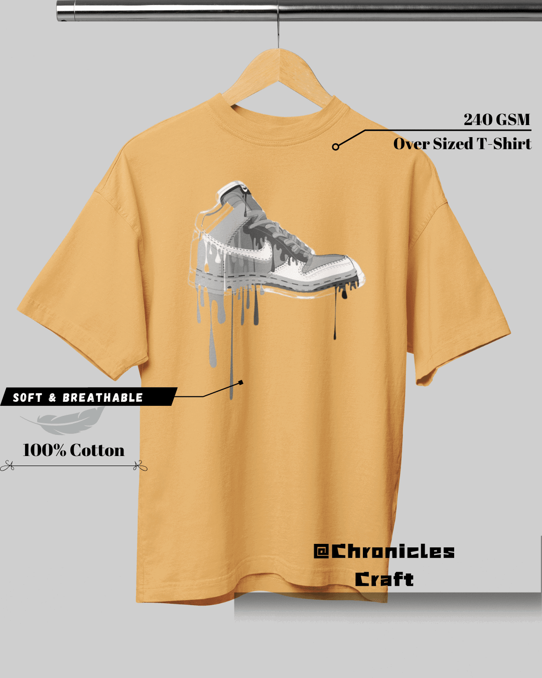 Nike Shoe Drip| Oversized T-Shirt | Chronicles Craft