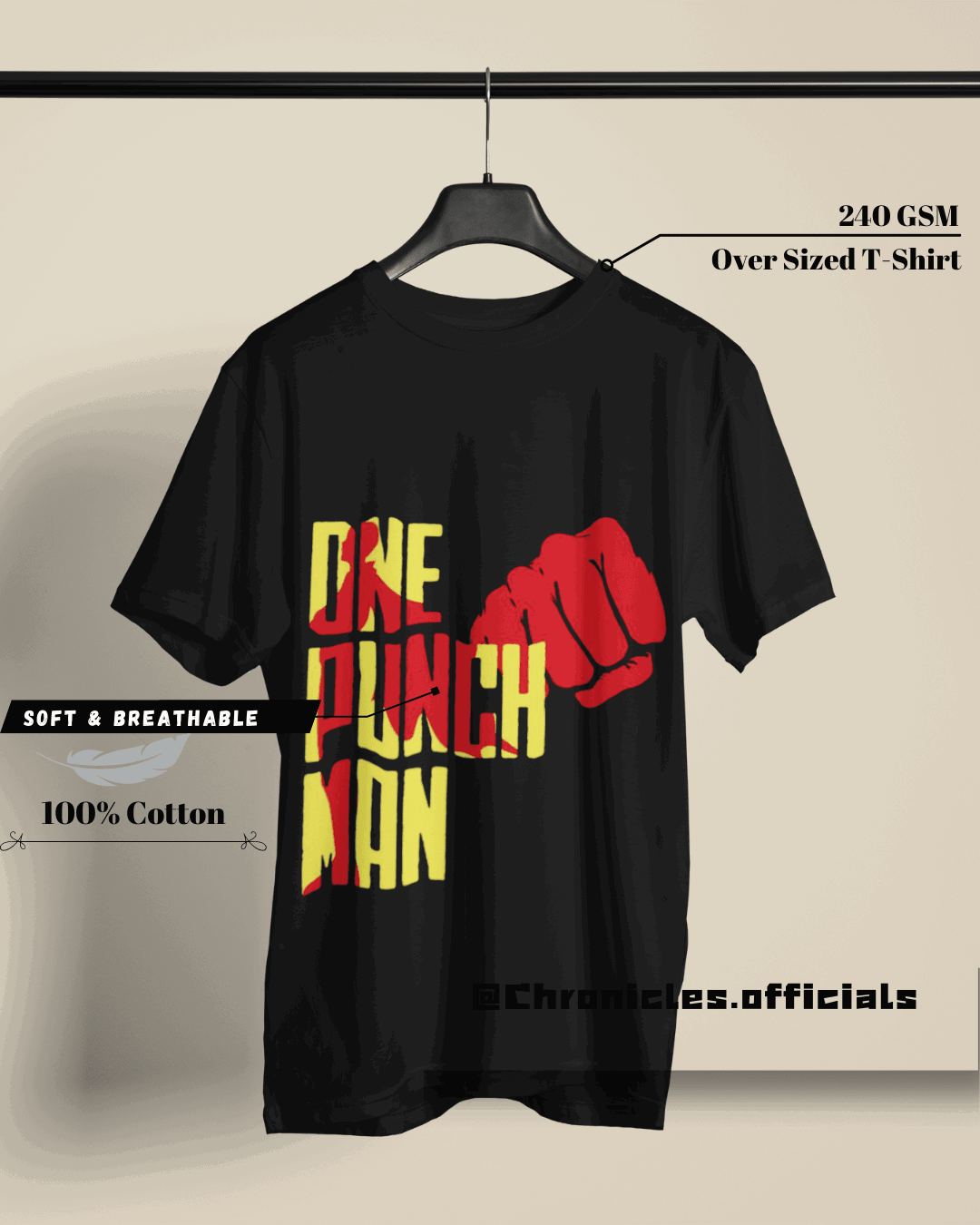 One Punch Man - Change yourself for Better | Oversized T-Shirt | One Punch Man - CHRONICLES