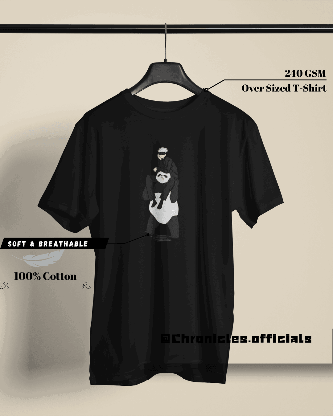 Panda and Gojo Sensei | Oversized T-Shirt | Jujutsu Kaisen - CHRONICLES