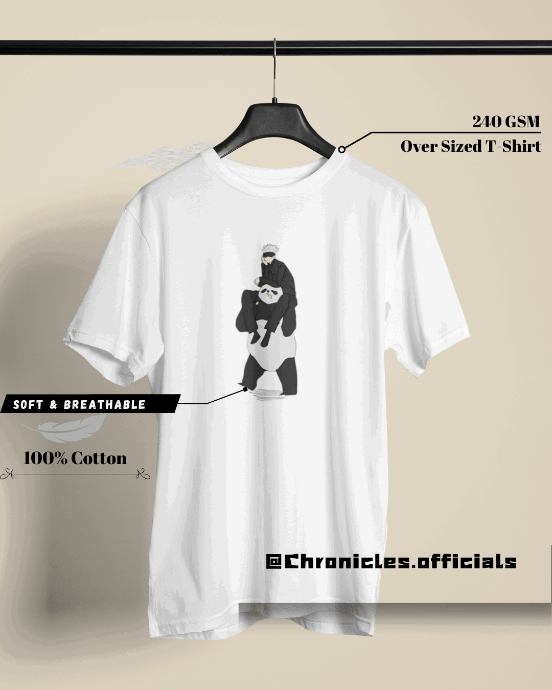Panda and Gojo Sensei | Oversized T-Shirt | Jujutsu Kaisen - CHRONICLES