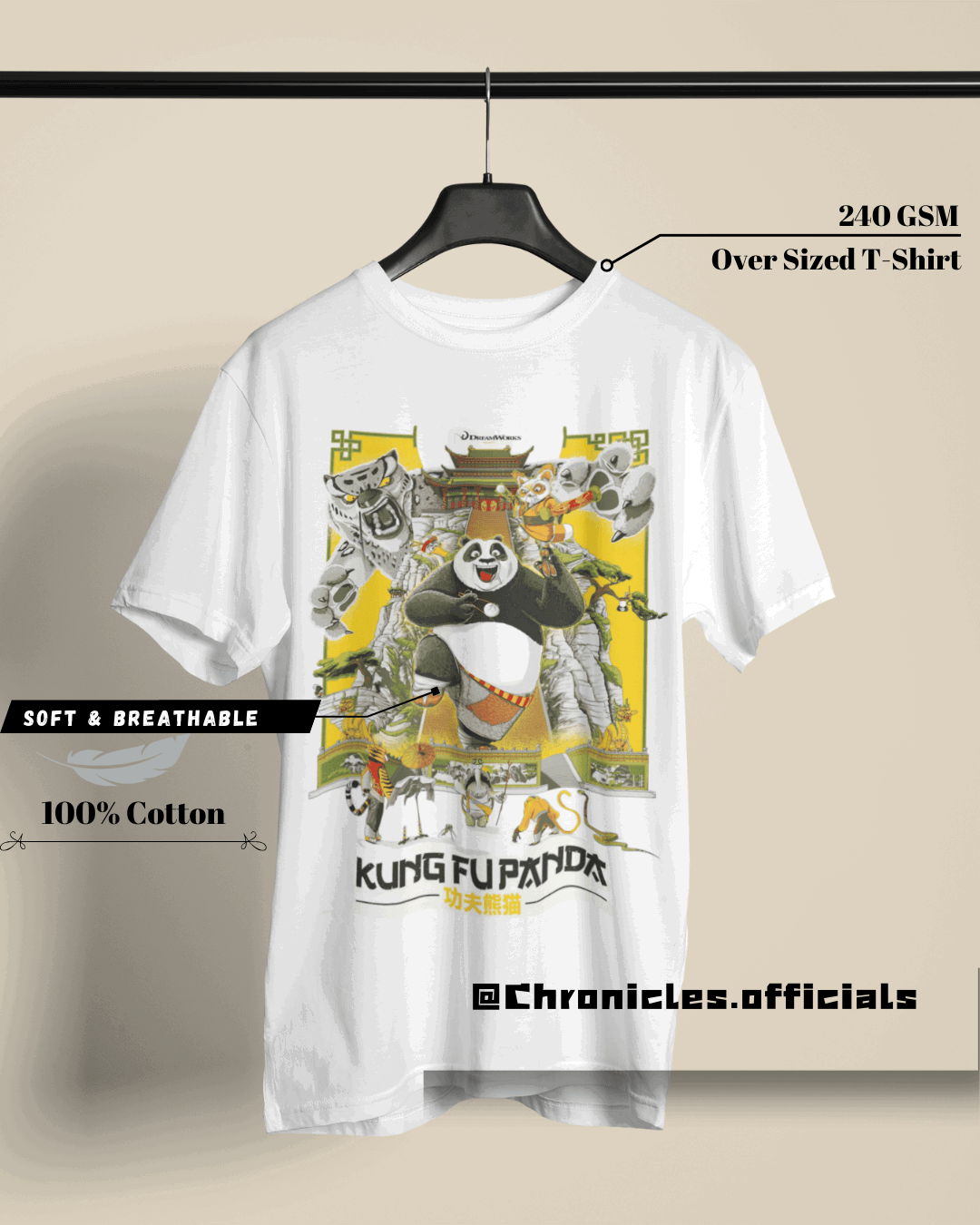 Panda and the Squad (Kung Fu Panda) | Oversized T-Shirt | Kung Fu Panda - CHRONICLES