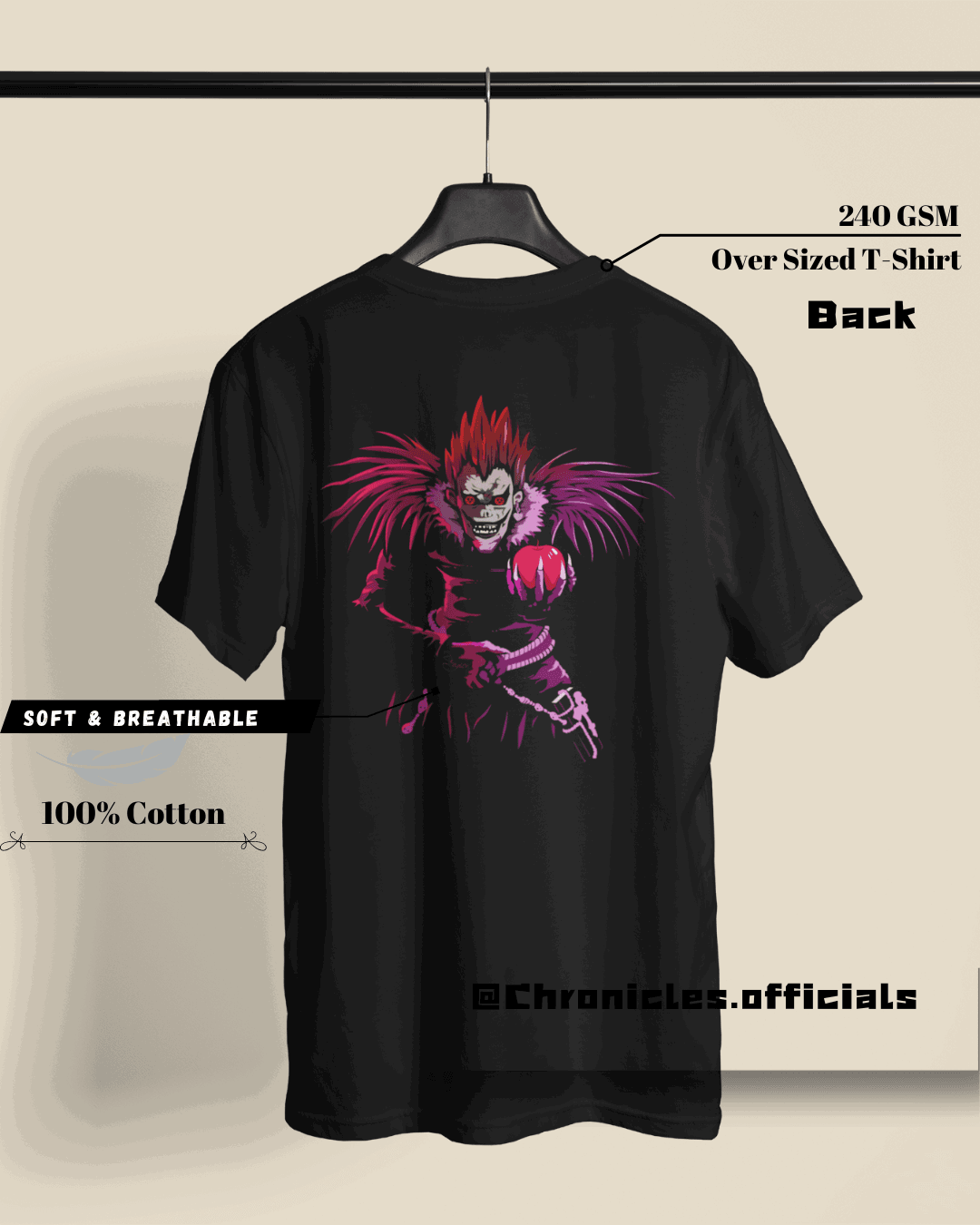 Ryuk - I love Apples | Oversized T-Shirt | Death Note - CHRONICLES