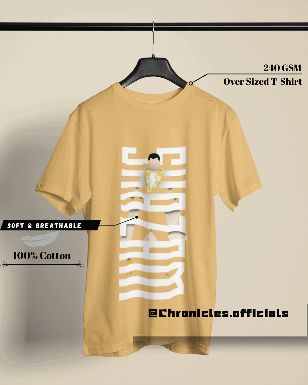 SHAZAM Typography Design | Oversized T-Shirt | DC Official - CHRONICLES