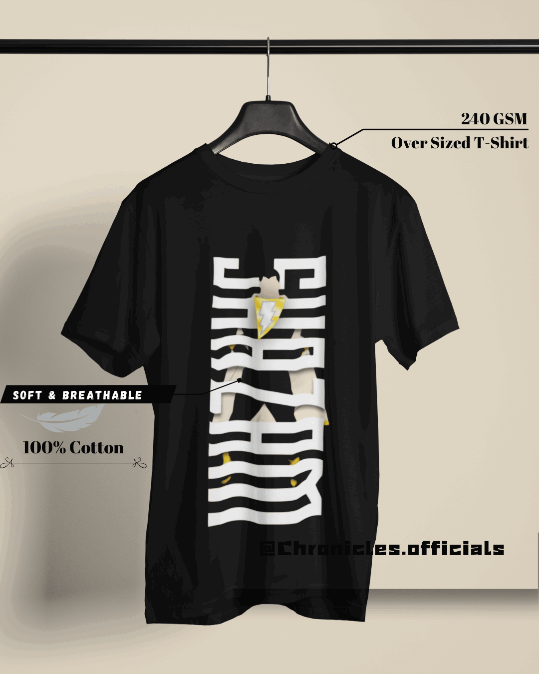 SHAZAM Typography Design | Oversized T-Shirt | DC Official - CHRONICLES