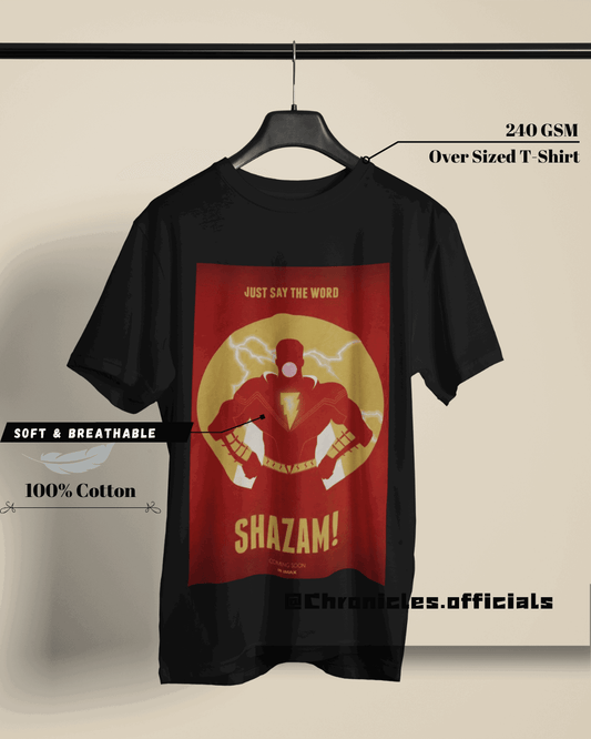 SHAZAM silhouette design | Oversized T-Shirt | DC Official - CHRONICLES