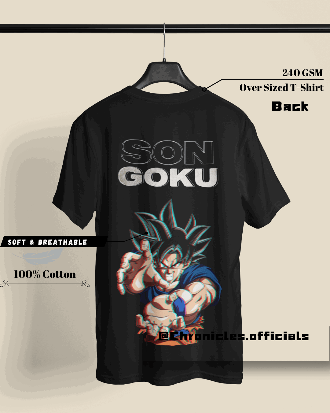 SON GOKU - Dual Side Print DBZ | Oversized T-Shirt | Dragon Ball Z - CHRONICLES