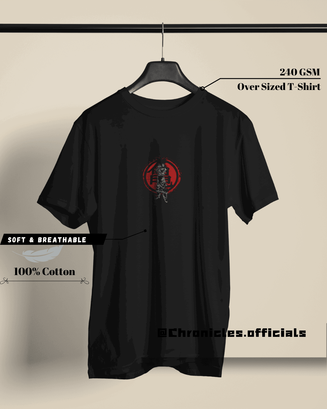 SON GOKU - Dual Side Print DBZ | Oversized T-Shirt | Dragon Ball Z - CHRONICLES