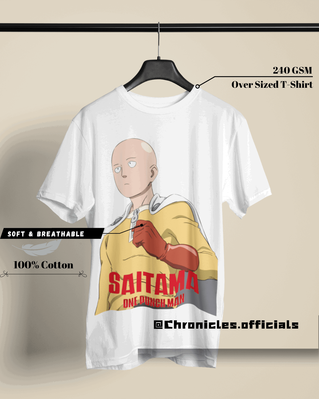 Saitama - Who cares about the Rank | Oversized T-Shirt | One Punch Man - CHRONICLES