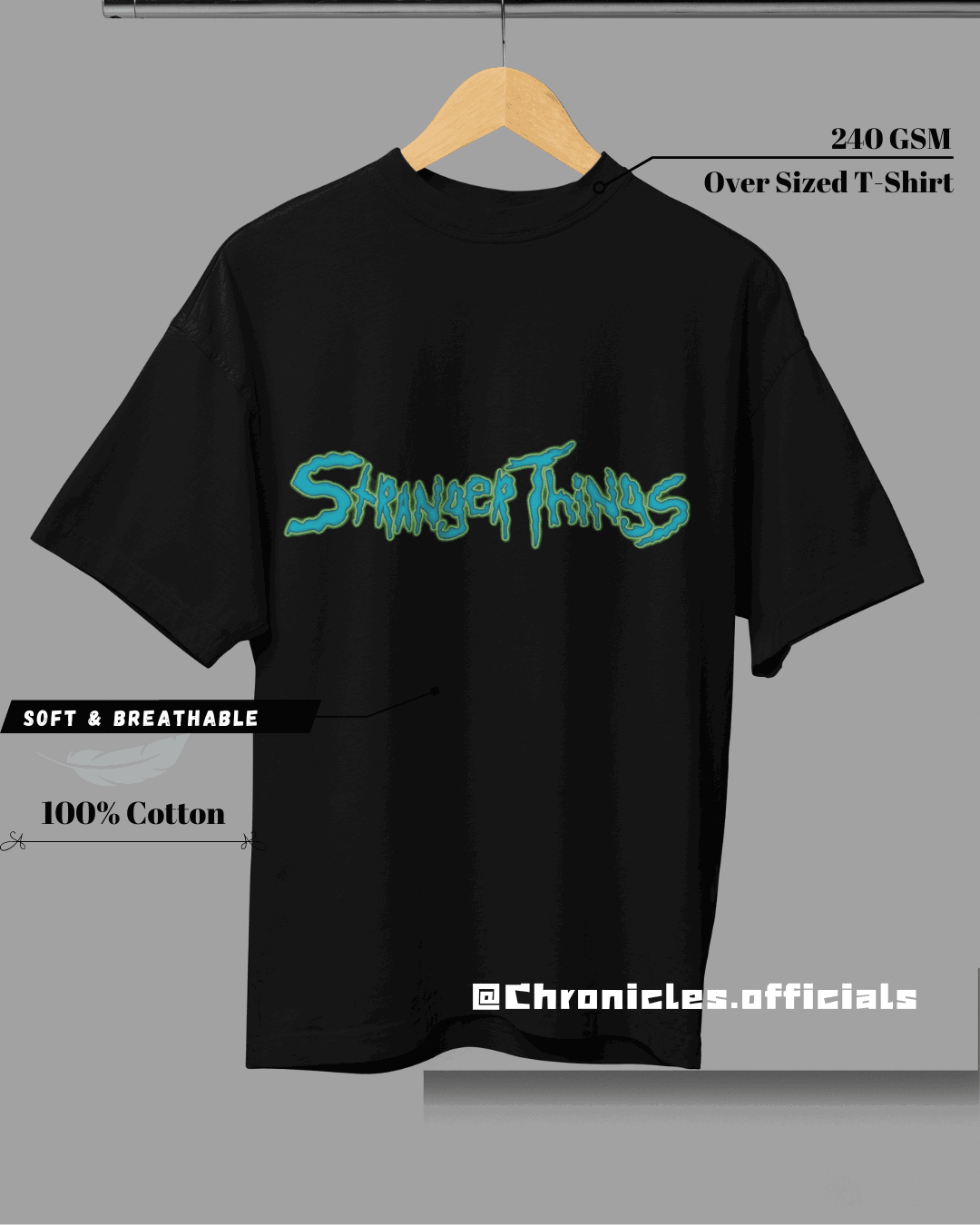 Shaggy Bubble Print | Oversized T-Shirt | STRANGER THINGS - CHRONICLES
