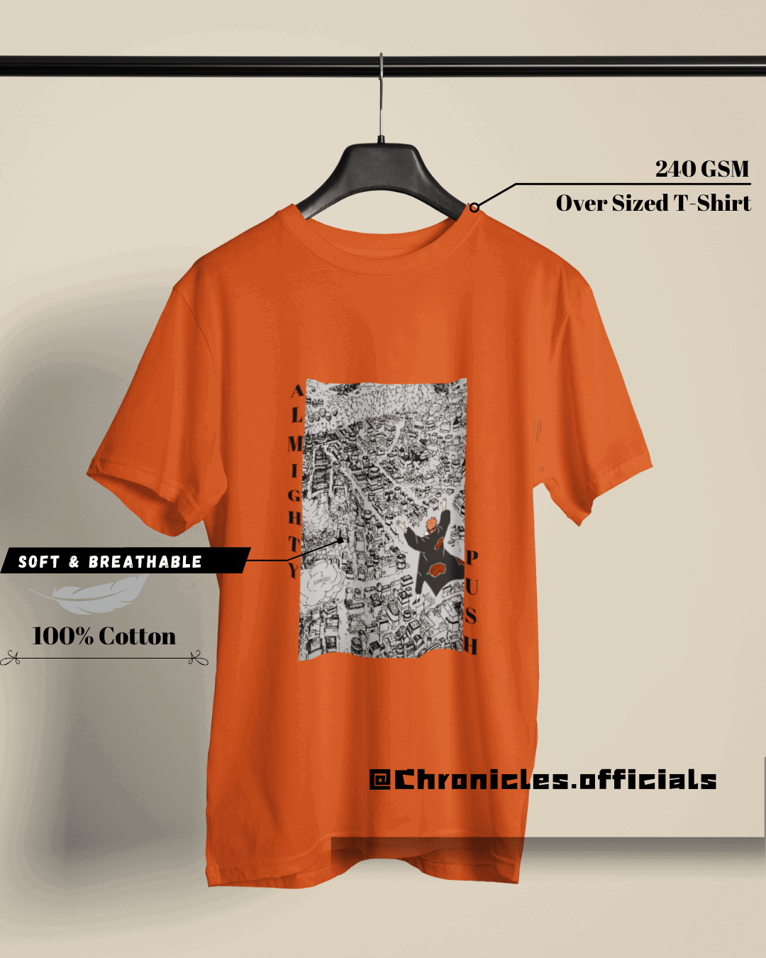Shinra Tensei ALL MIGHTY PUSH | Oversized T-Shirt | Naruto - CHRONICLES