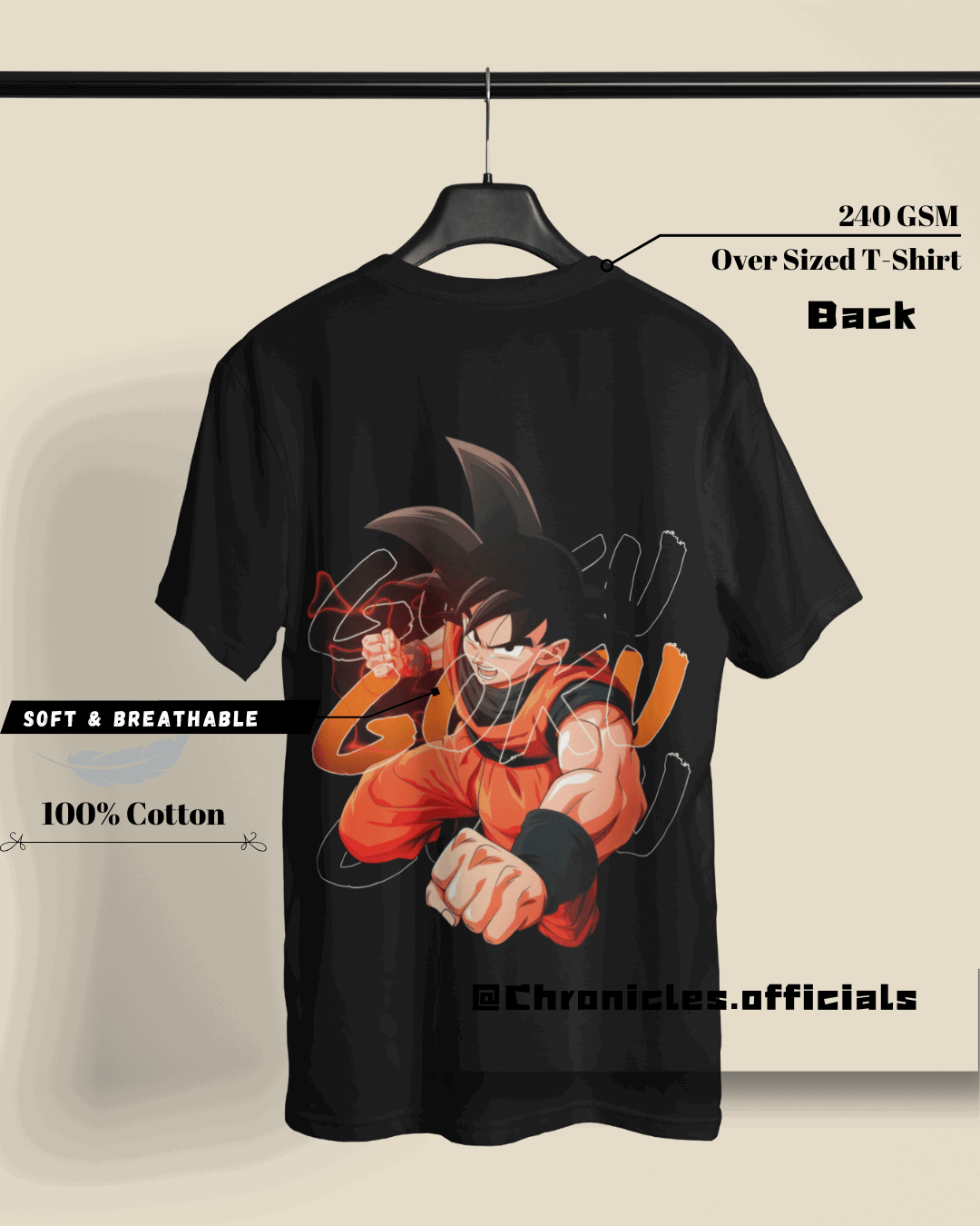 Son Goku - I am cool 'cause i lift | Oversized T-Shirt | DBZ - CHRONICLES