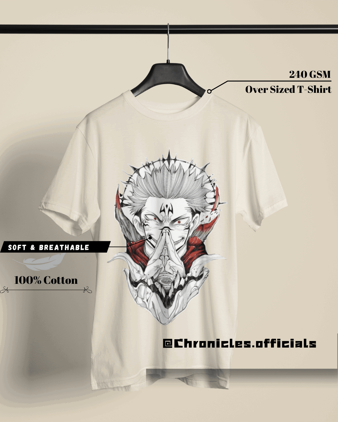 Sukuna and the Curses | Oversized T-Shirt | Jujutsu Kaisen - CHRONICLES