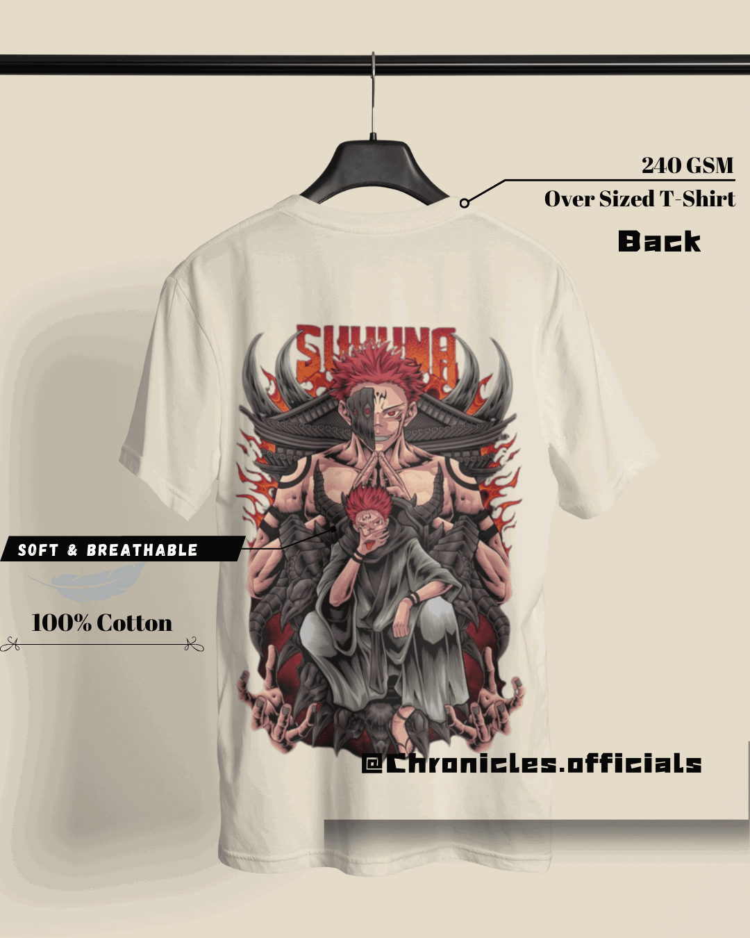Sukuna and the Curses | Oversized T-Shirt | Jujutsu Kaisen - CHRONICLES