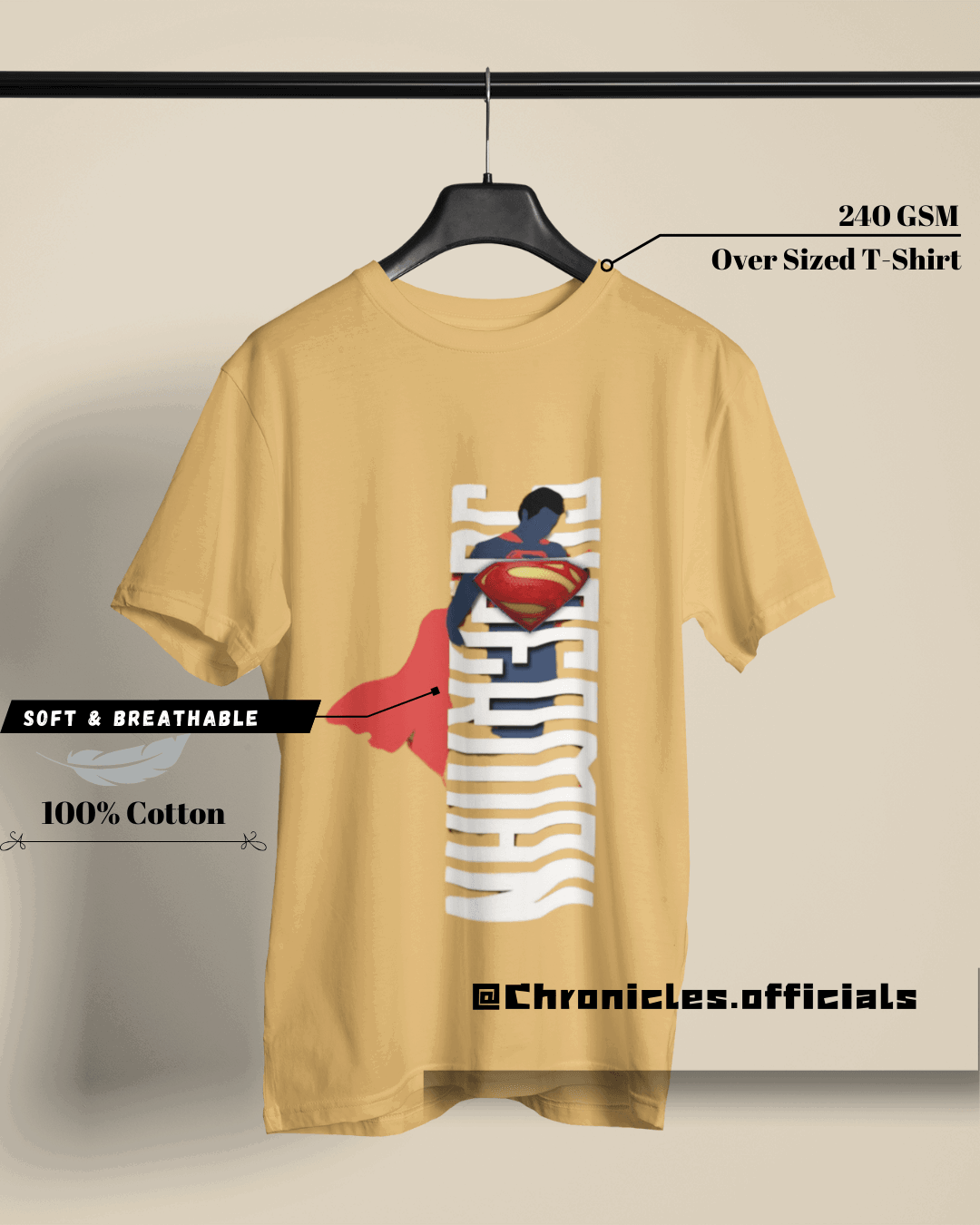 Superman Typography Design| Oversized T-Shirt | DC Official - CHRONICLES