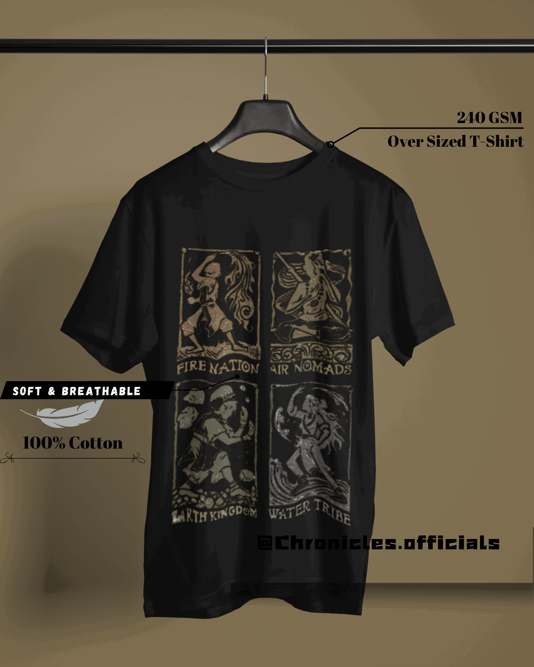 The Benders of Elements | Oversized T-Shirt | AVATAR - CHRONICLES