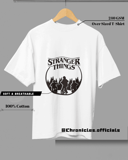 The Black-and-White Print | Oversized T-Shirt | STRANGER THINGS - CHRONICLES