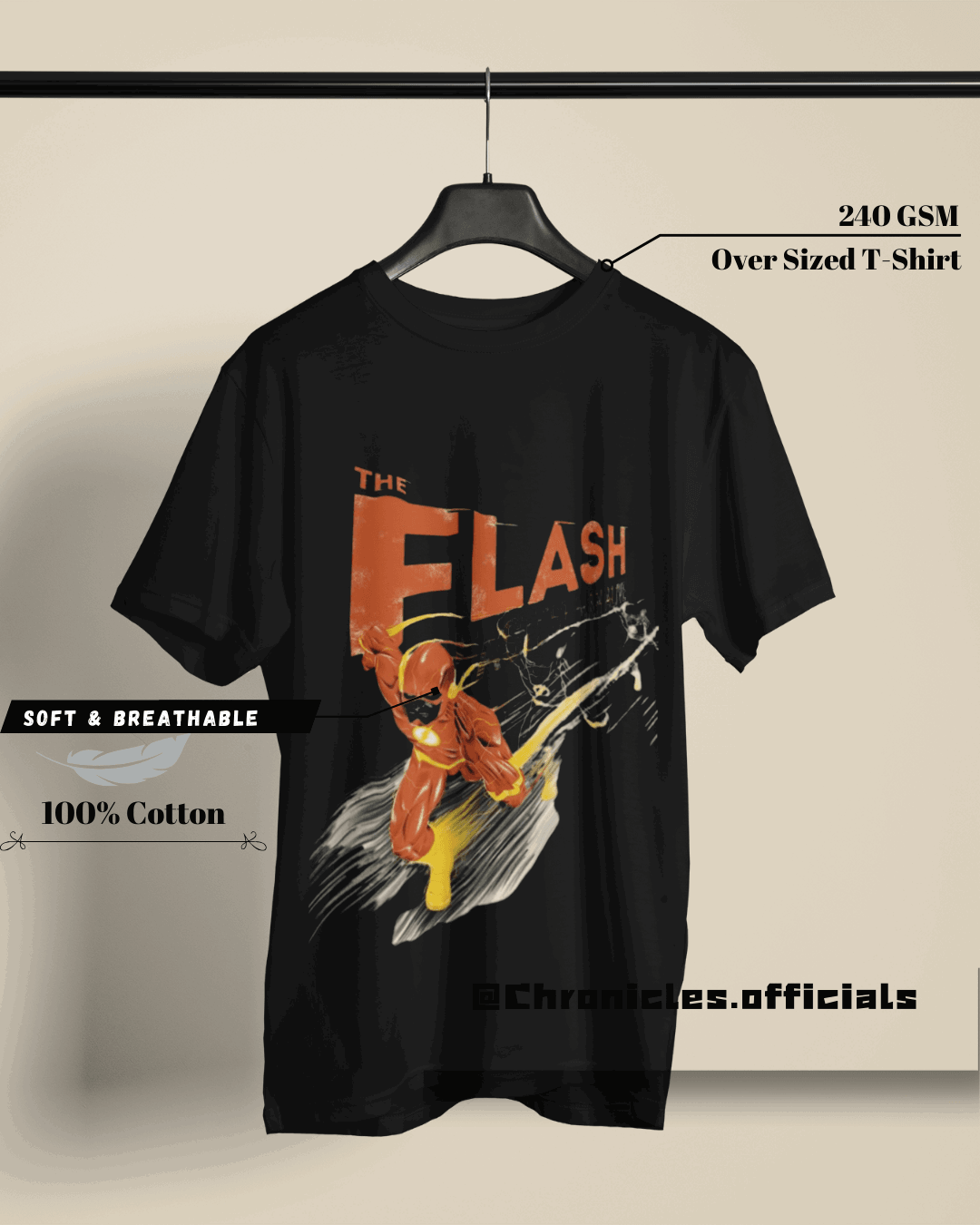 The Flash Comic Art | Oversized T-Shirt | DC Official - CHRONICLES