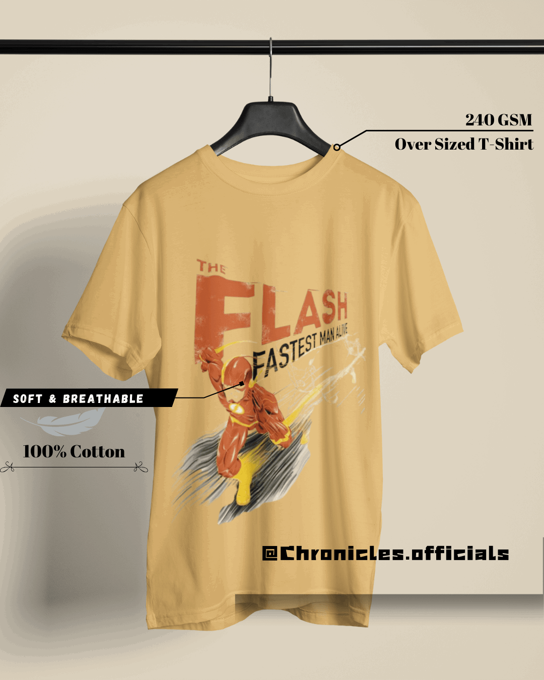 The Flash Comic Art | Oversized T-Shirt | DC Official - CHRONICLES