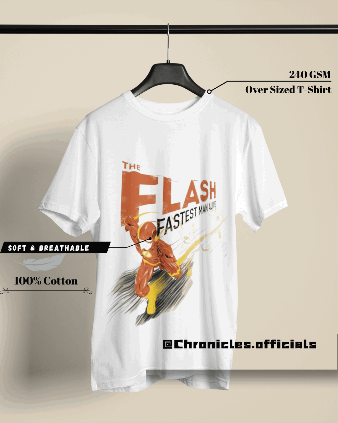 The Flash Comic Art | Oversized T-Shirt | DC Official - CHRONICLES