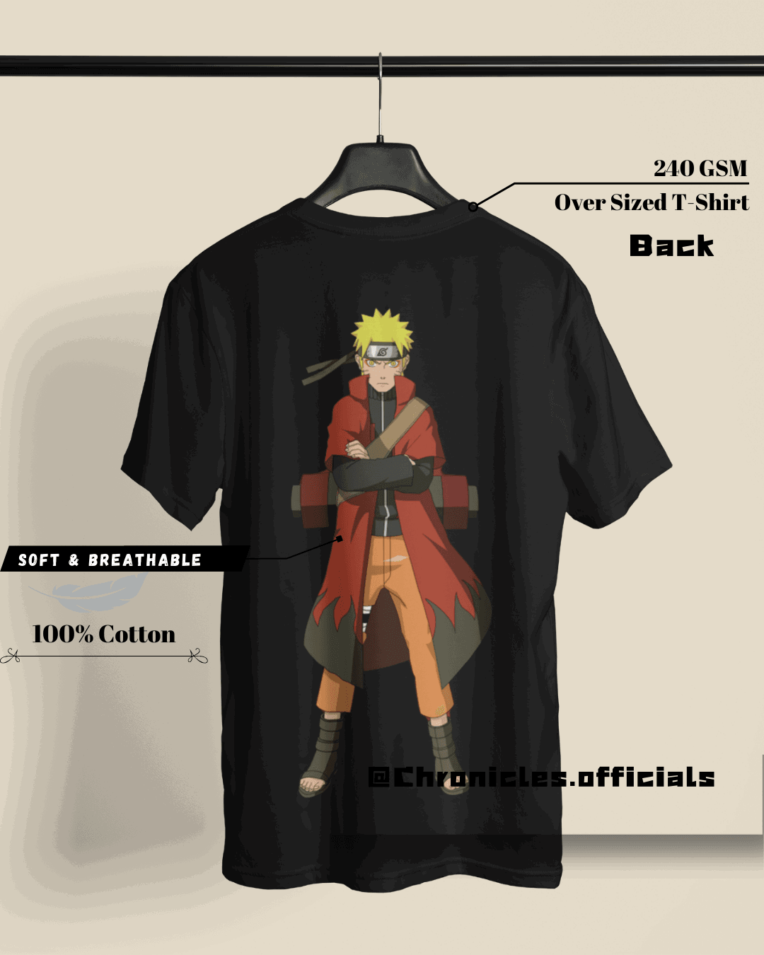 The Ninja and Kunai - Uzumaki Naruto | Oversized T-Shirt | Naruto - CHRONICLES