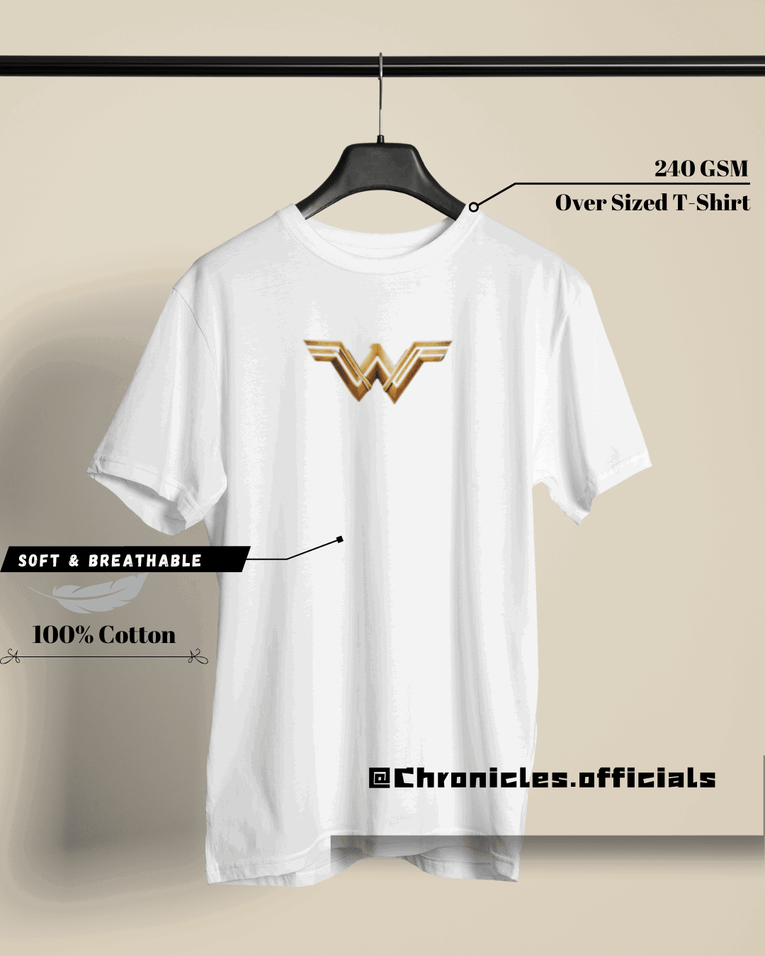The Princess Wonder Woman - Double Side Print | Oversized T-Shirt | DC Official - CHRONICLES