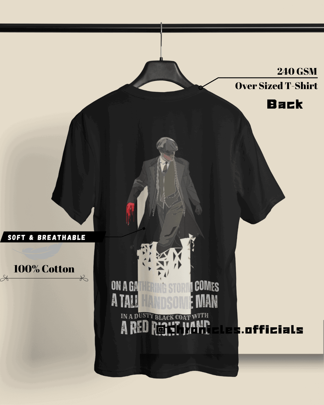 The Red Right Hand's Garrision Public House | Oversized T-Shirt | Peaky Blinders - CHRONICLES
