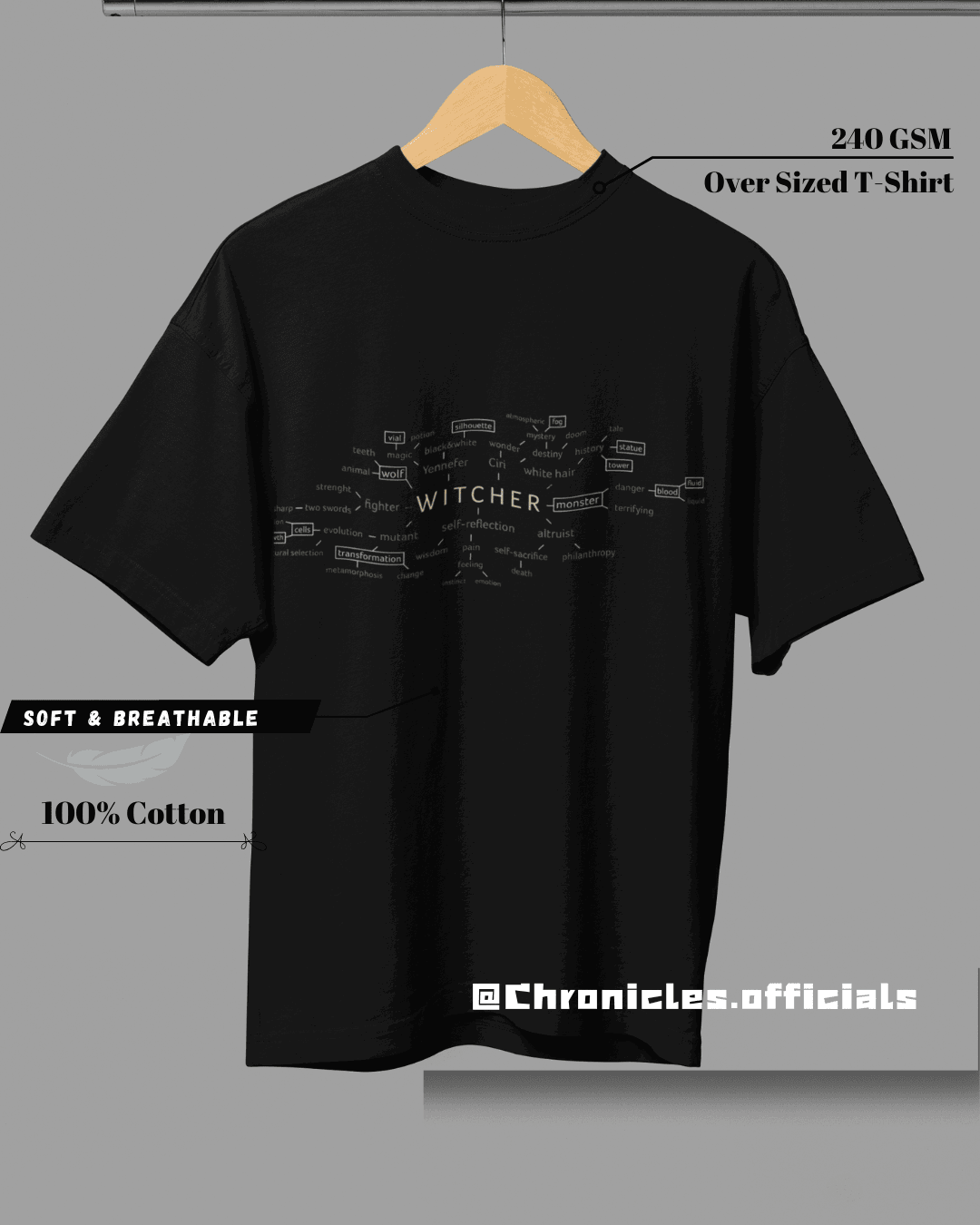 The Witcher Characteristics  | Oversized T-Shirt | THE WITCHER - CHRONICLES