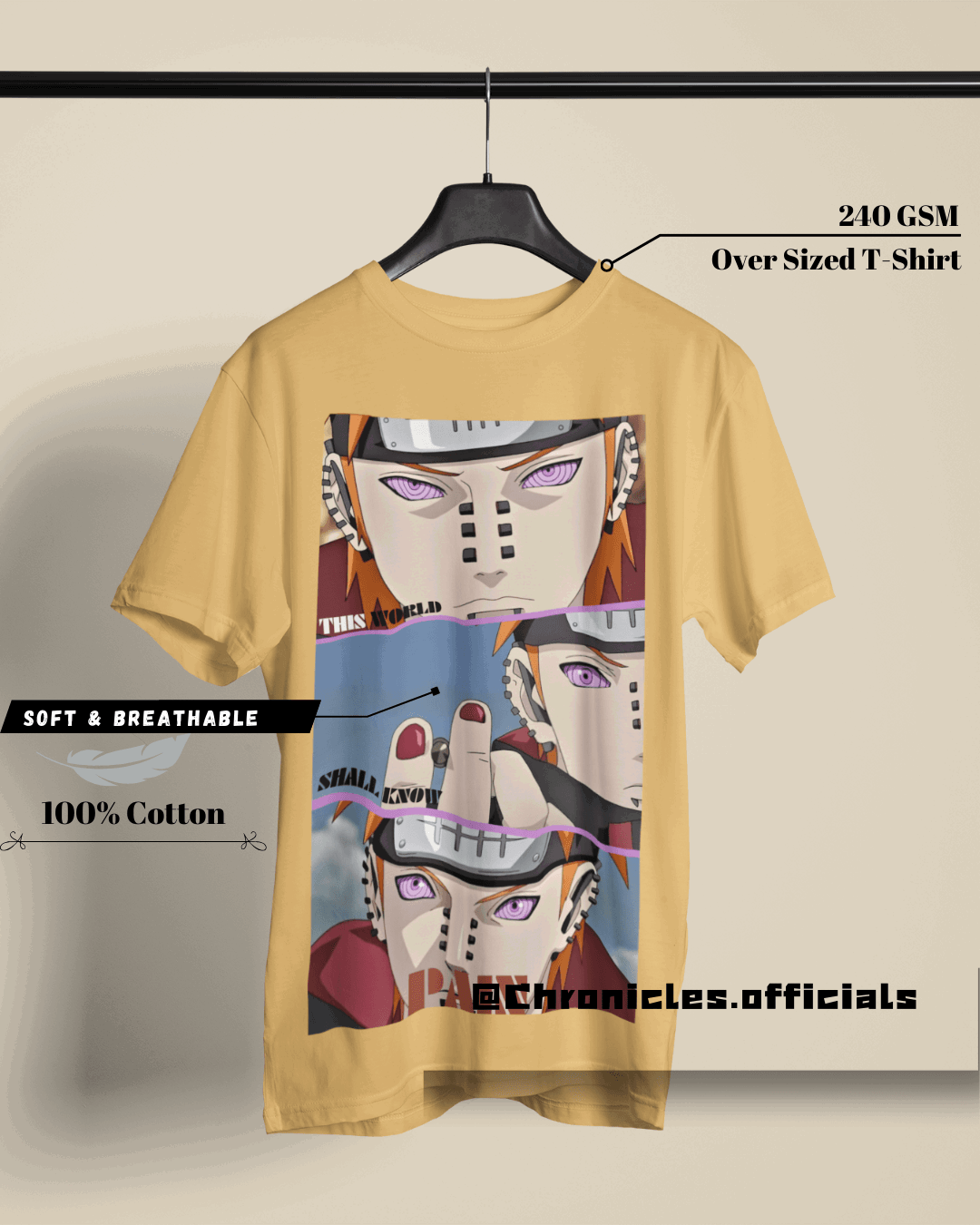 This World Should Know PAIN | Oversized T-Shirt | Naruto - CHRONICLES