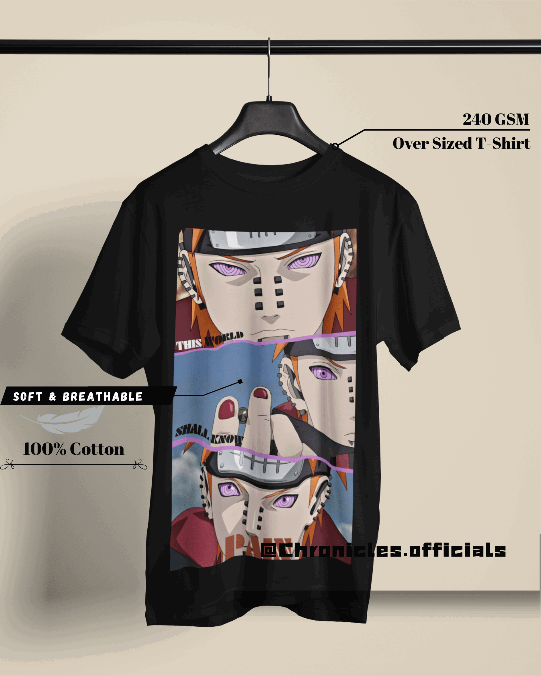 This World Should Know PAIN | Oversized T-Shirt | Naruto - CHRONICLES
