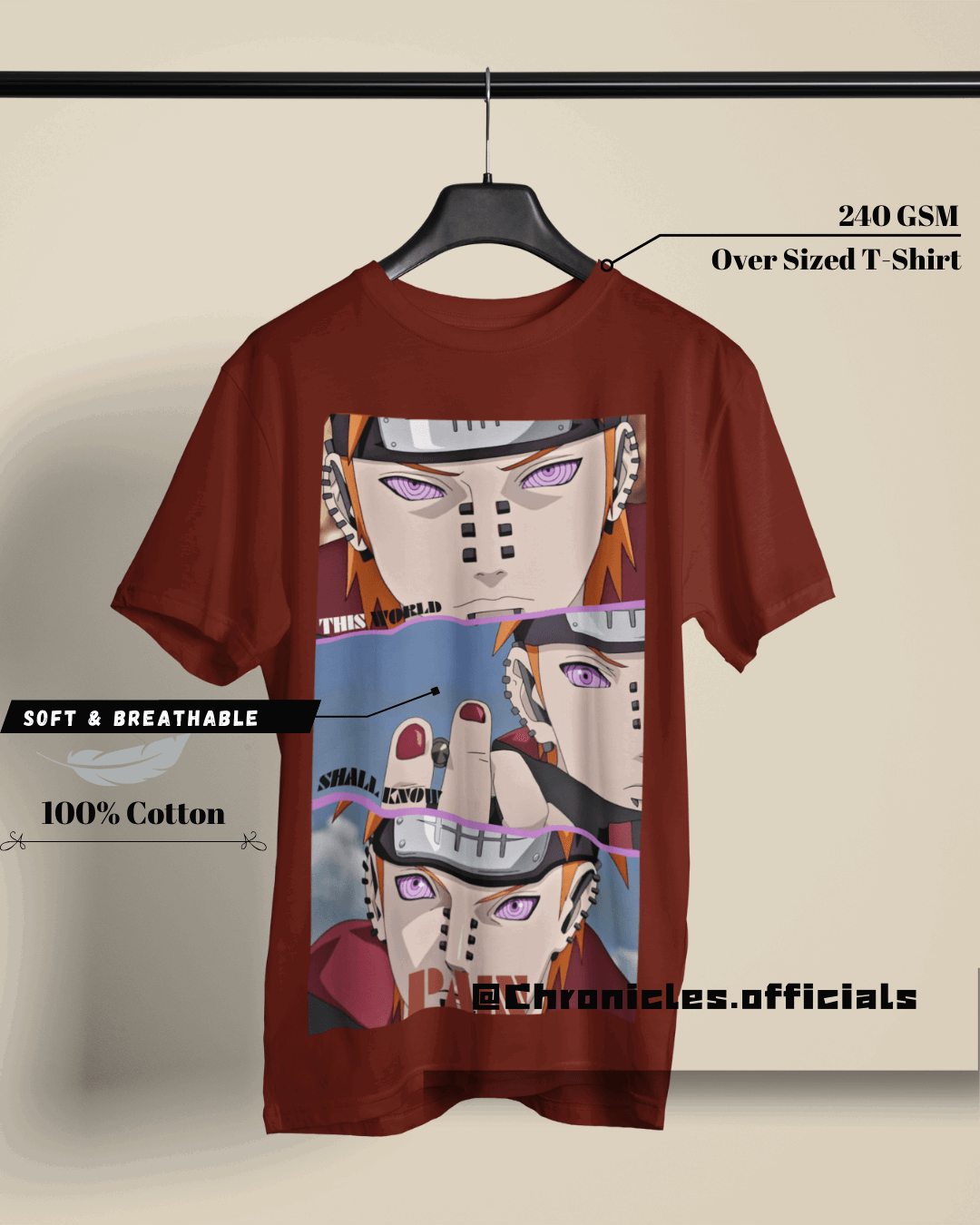 This World Should Know PAIN | Oversized T-Shirt | Naruto - CHRONICLES