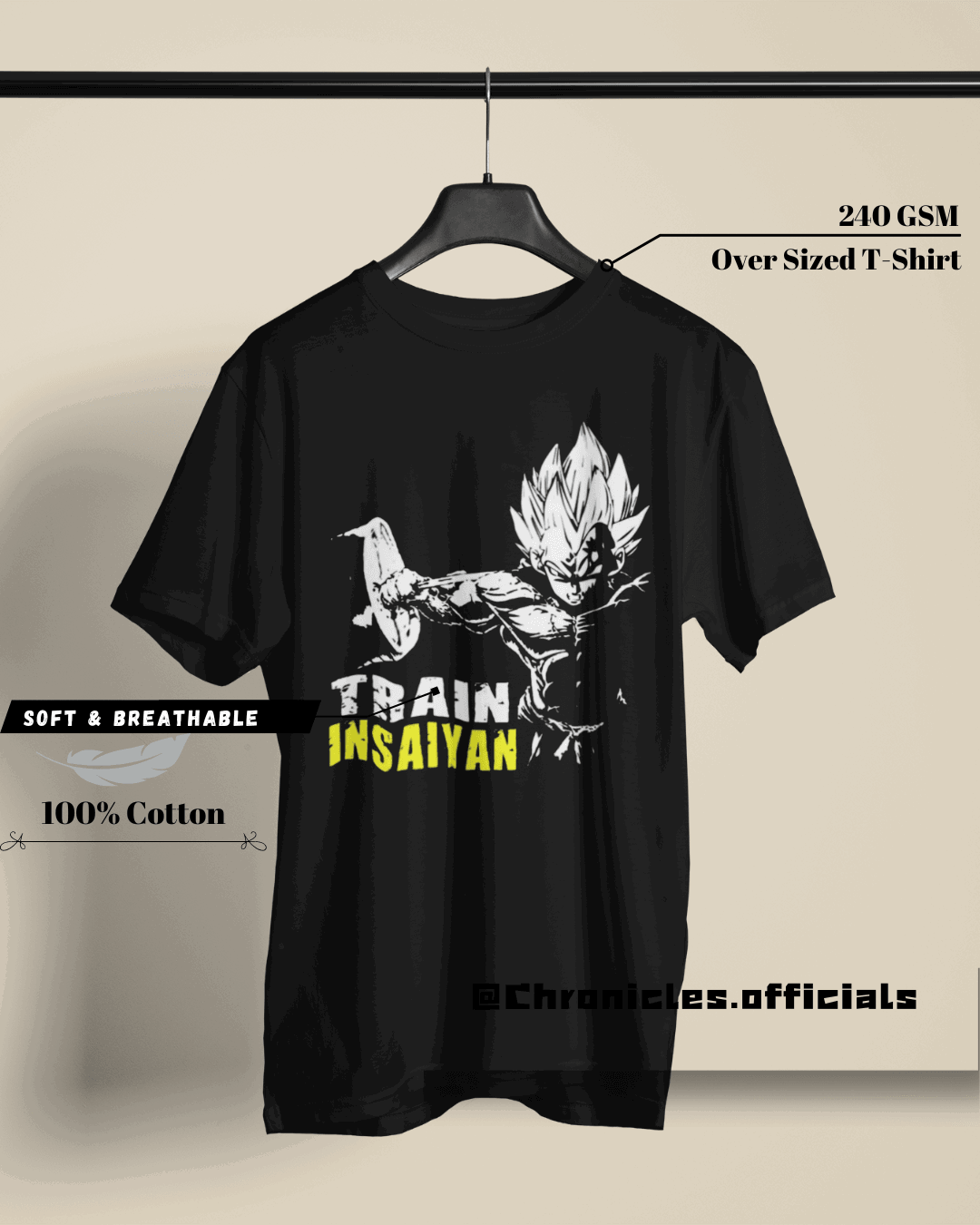 Train Insane - Vegeta | Oversized T-Shirt | DBZ - CHRONICLES
