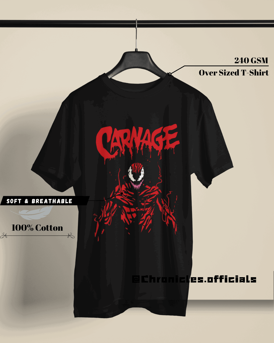 Venom - Carnage| Oversized T-Shirt | Marvel - CHRONICLES