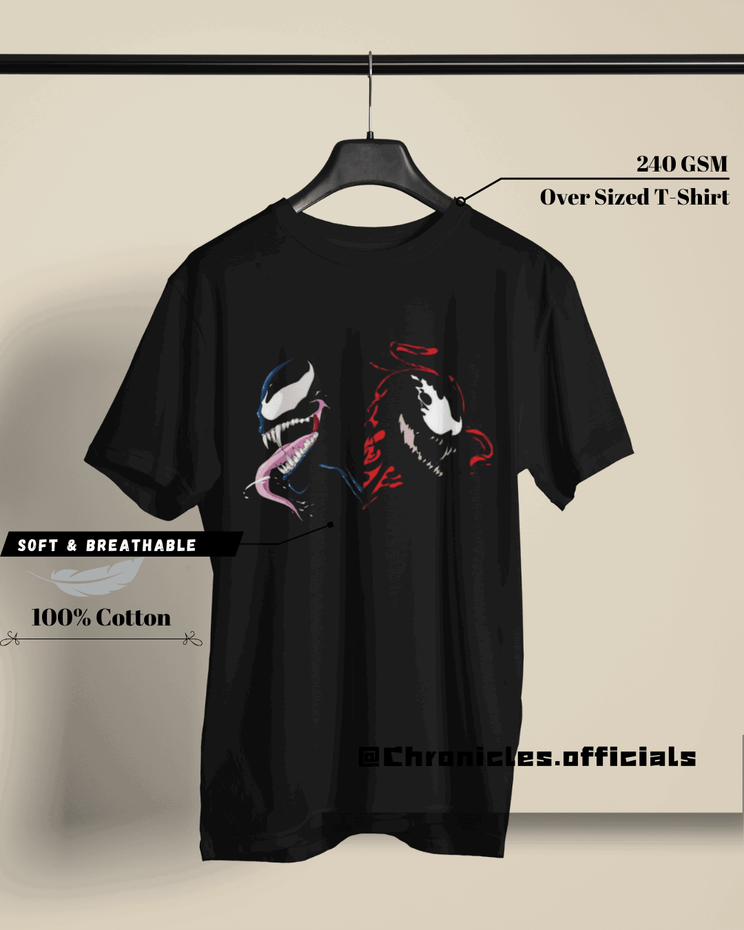 Venom and Carnage - Its a War | Oversized T-Shirt | Marvel - CHRONICLES