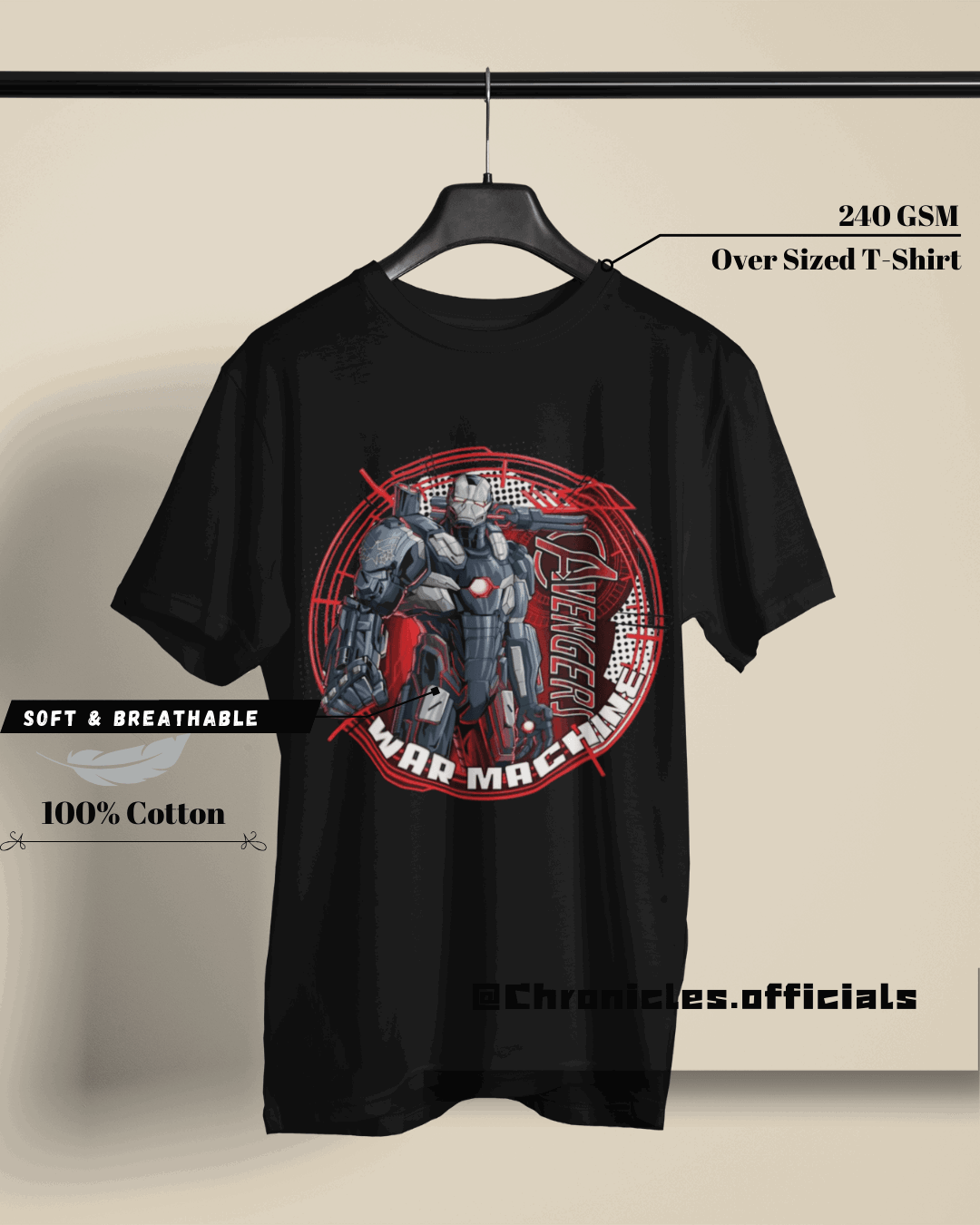 War Machine Iron man | Oversized T-Shirt | Marvel - CHRONICLES