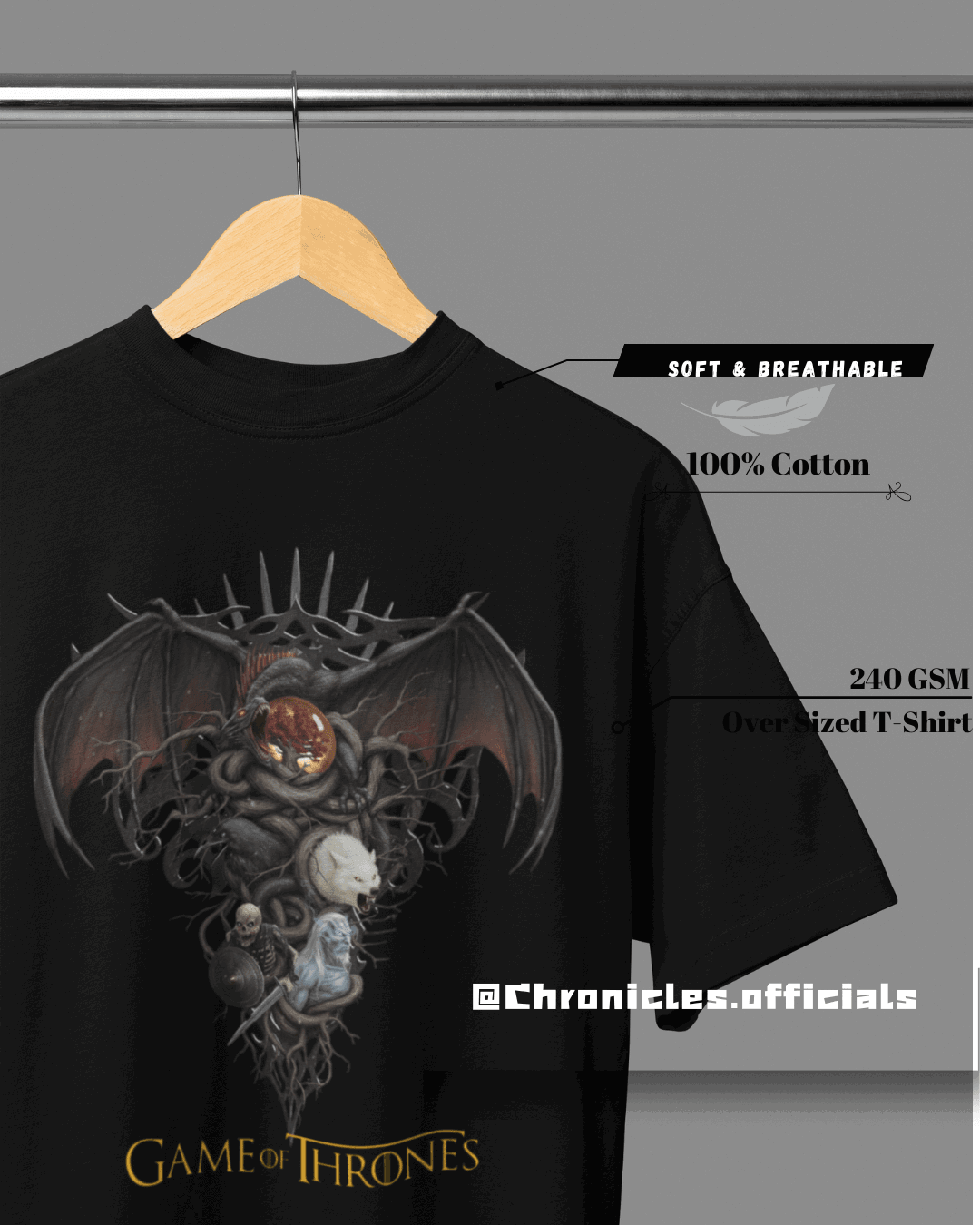 War print | Oversized T-Shirt | GOT - CHRONICLES