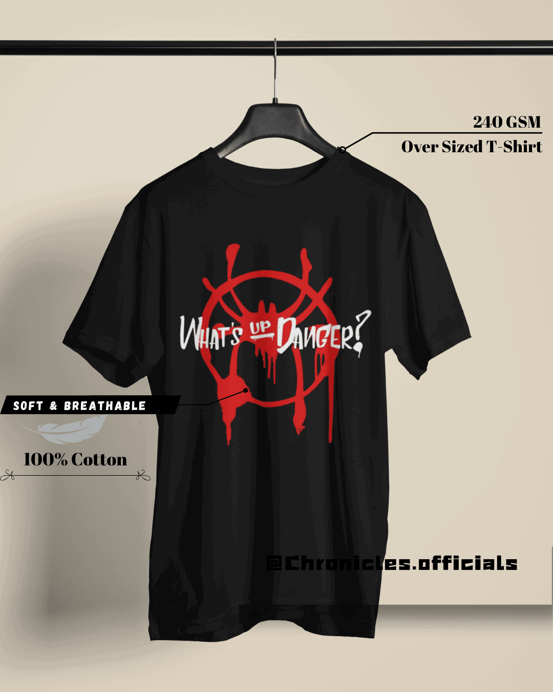 What's Up Danger - Spiderman into the Spiderverse | Oversized T-Shirt | Marvel - CHRONICLES