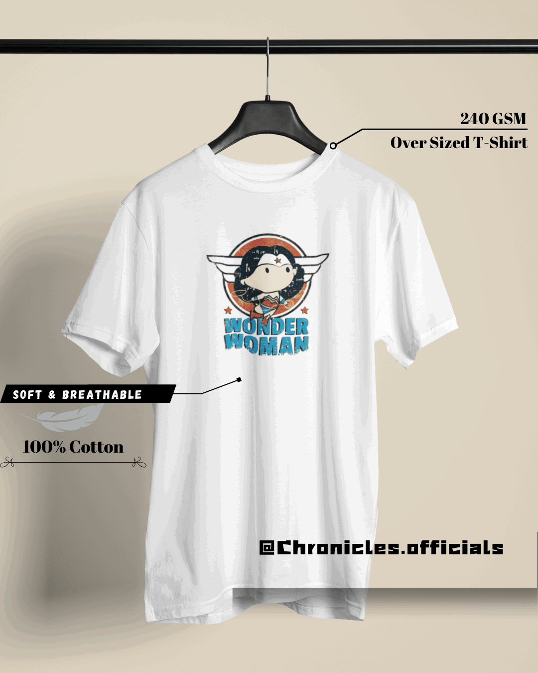 Wonder Woman minimalistic design | Oversized T-Shirt | DC Official - CHRONICLES