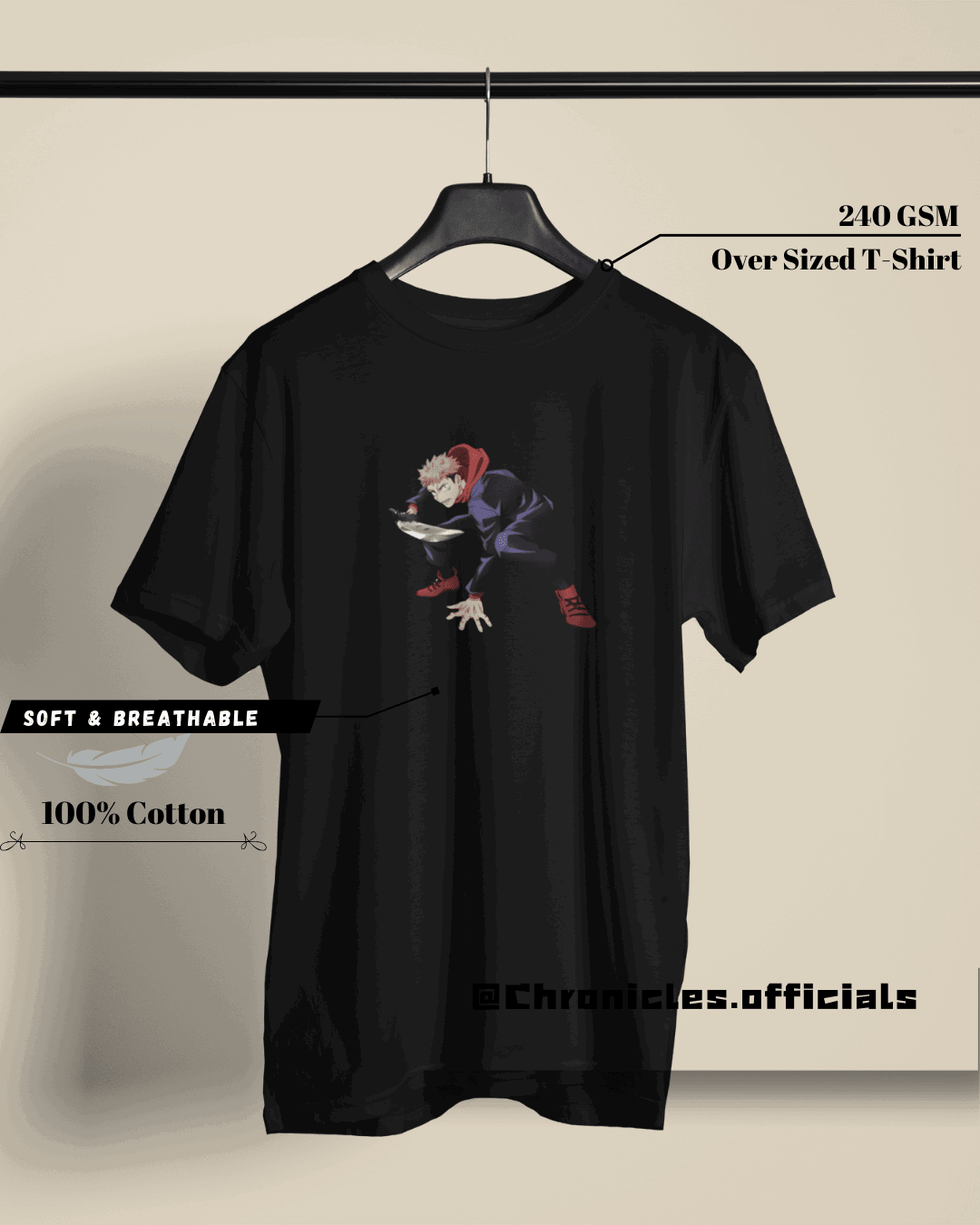 Yuji - The Power Inside Me | Oversized T-Shirt | Jujutsu Kaisen - CHRONICLES